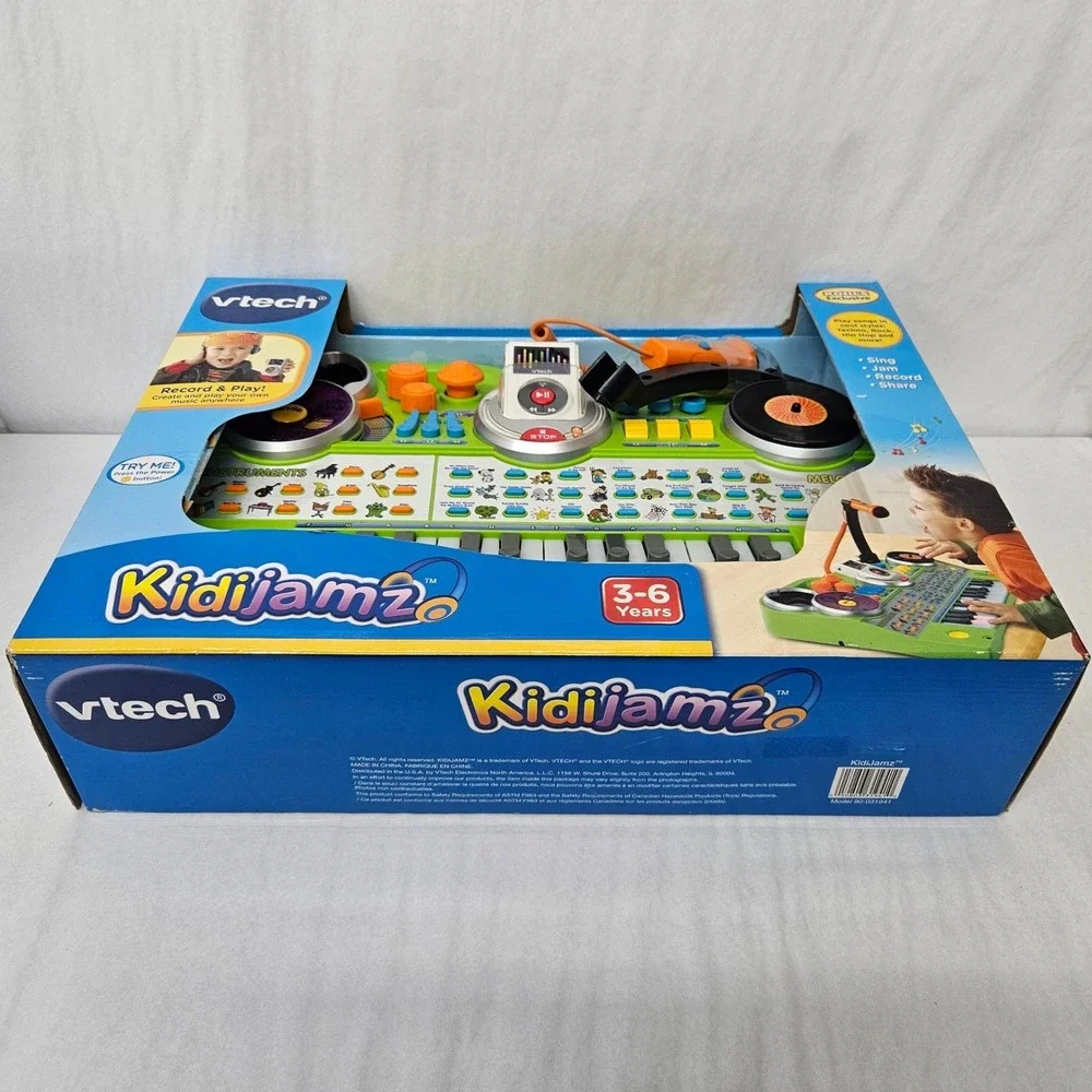 VTech KidiJamz Studio Music Station Keyboard DJ Scratch‎ Pad Microphone New